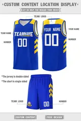Royal White Classic Sports Uniform Basketball Jersey 2