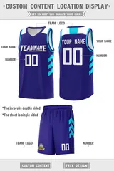 Royal White Classic Sports Uniform Basketball Jersey 2