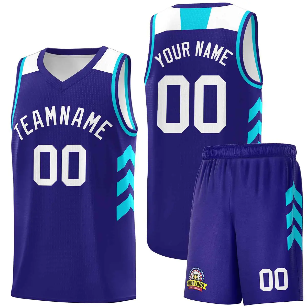 Royal White Classic Sports Uniform Basketball Jersey