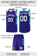 Royal White Classic Sports Uniform Basketball Jersey 2