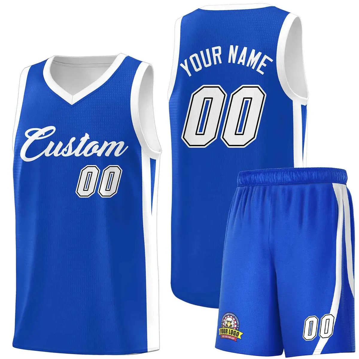 Royal White Classic Sports Uniform Basketball Jersey