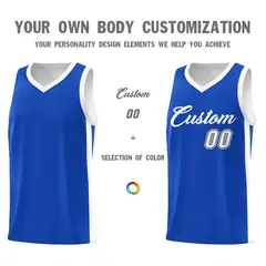 Royal White Classic Sports Uniform Basketball Jersey 3