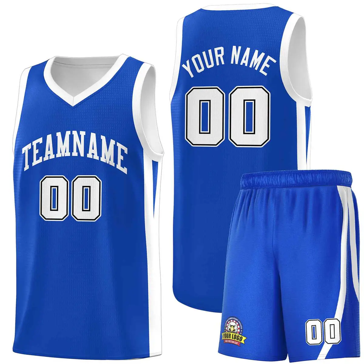 Royal White Classic Sports Uniform Basketball Jersey