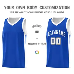 Royal White Classic Sports Uniform Basketball Jersey 3