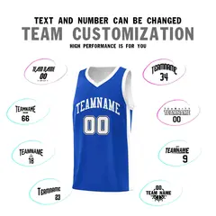Royal White Classic Sports Uniform Basketball Jersey 4