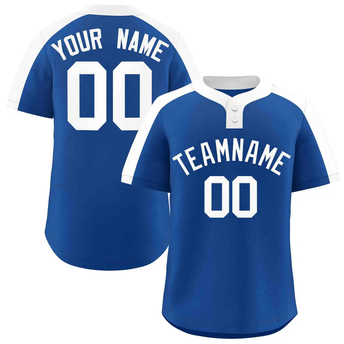 Royal White Classic Style Two-Button Softball Jersey