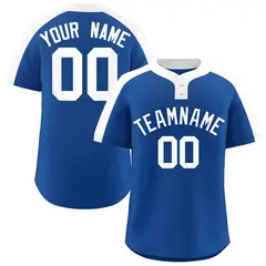 Royal White Classic Style Two-Button Softball Jersey
