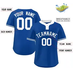 Royal White Classic Style Two-Button Softball Jersey 2
