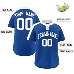 Royal White Classic Style Two-Button Softball Jersey 2