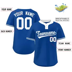 Royal White Classic Style Two-Button Softball Jersey 2