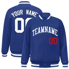 Royal White Classic Style Varsity Full-Snap Letterman Jacket 1