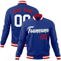 Royal White Classic Style Varsity Full-Snap Letterman Jacket 1