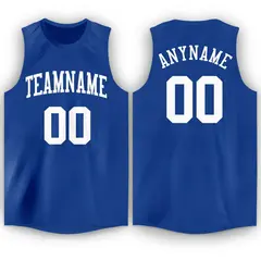 Royal White Classic Tank Top Basketball Jersey 1