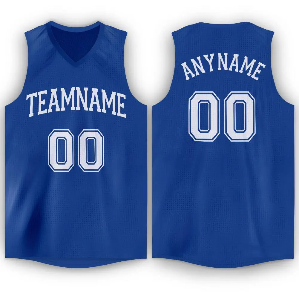 Royal White Classic Tank Top Basketball Jersey