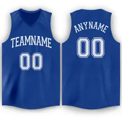 Royal White Classic Tank Top Basketball Jersey 1