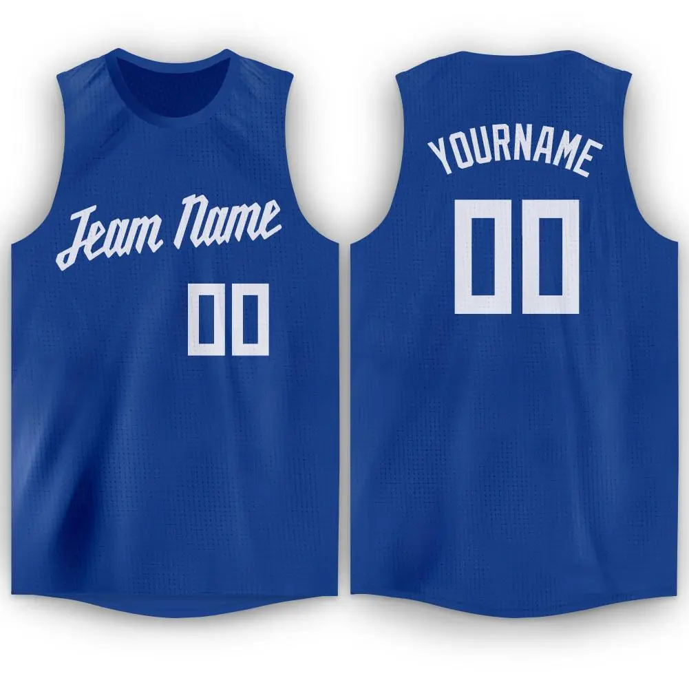 Royal White Classic Tank Top Basketball Jersey