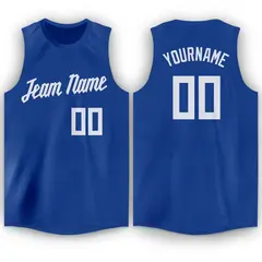 Royal White Classic Tank Top Basketball Jersey 1