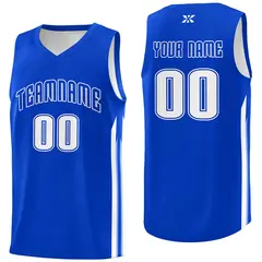 Royal White Classic Tops Mesh Sport Basketball Jersey