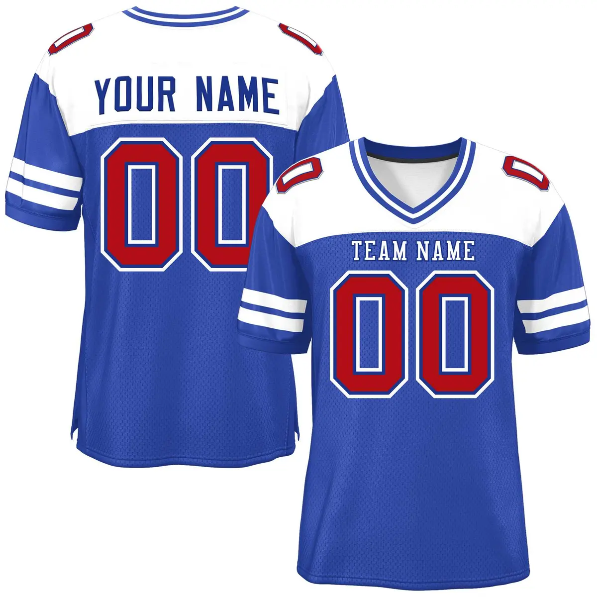 Royal White Color Block Authentic Football Jersey