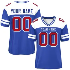 Royal White Color Block Authentic Football Jersey
