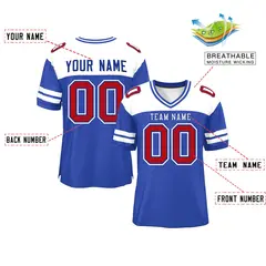 Royal White Color Block Authentic Football Jersey 2