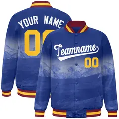 Royal White Denver Skyline Varsity Full-Snap Track Jacket 1