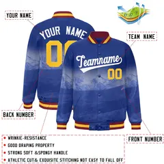 Royal White Denver Skyline Varsity Full-Snap Track Jacket 2