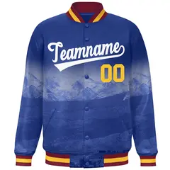 Royal White Denver Skyline Varsity Full-Snap Track Jacket 3