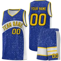 Royal White Dot Graffiti Irregular Pattern Basketball Jersey