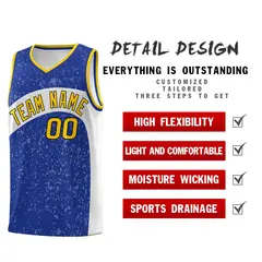 Royal White Dot Graffiti Irregular Pattern Basketball Jersey 2