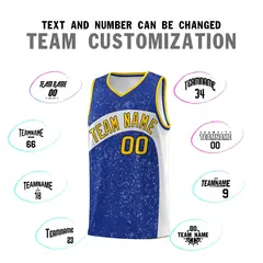 Royal White Dot Graffiti Irregular Pattern Basketball Jersey 4