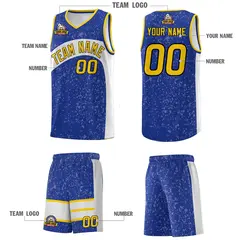 Royal White Dot Graffiti Irregular Pattern Basketball Jersey 5
