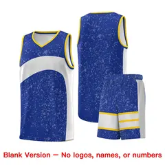 Royal White Dot Graffiti Irregular Pattern Basketball Jersey 7