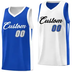 Royal White Double Side Athletic Basketball Jersey