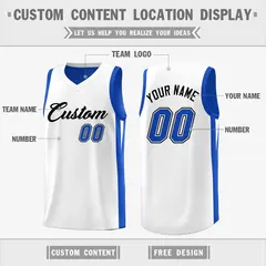 Royal White Double Side Athletic Basketball Jersey 3