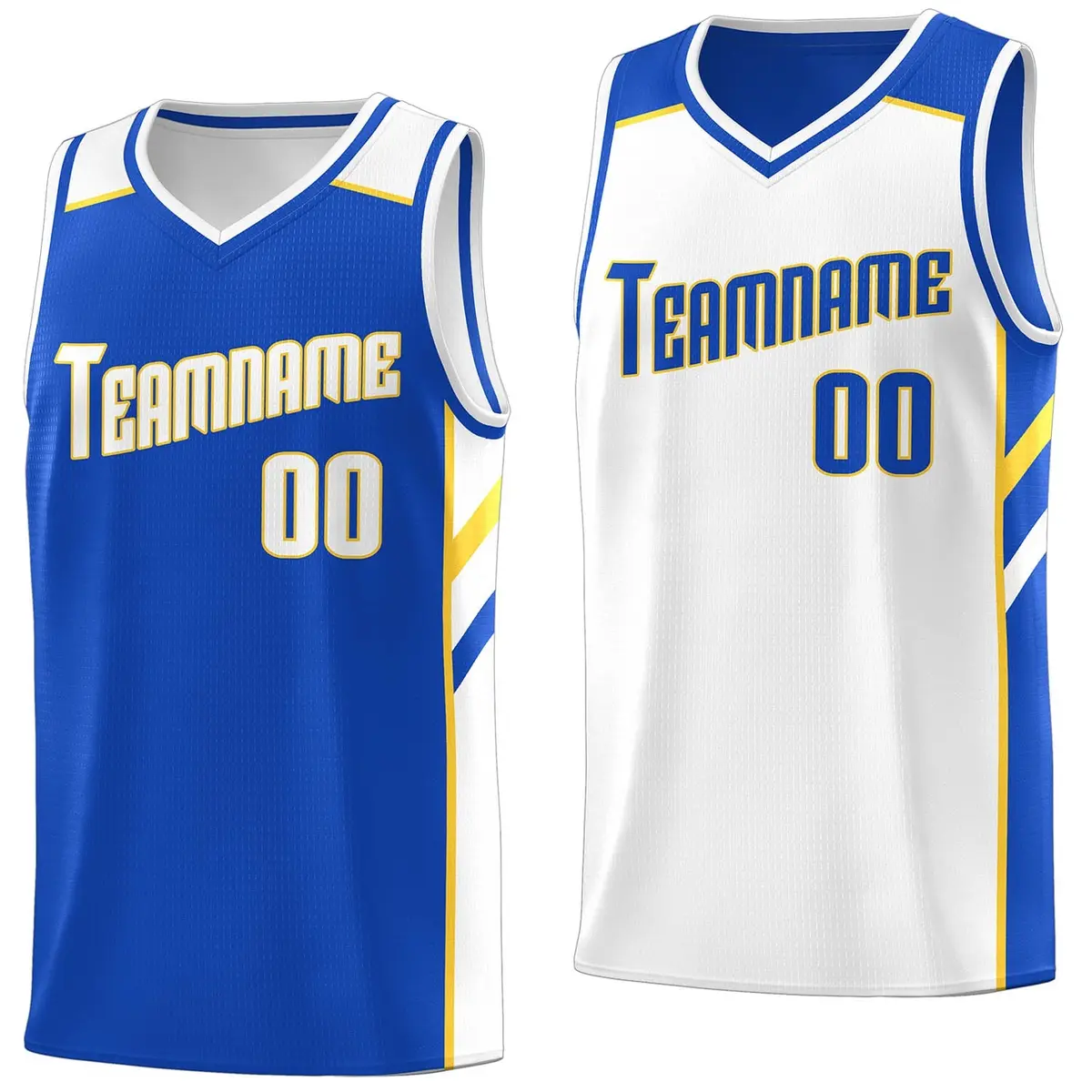 Royal White Double Side Athletic Sports Basketball Jersey