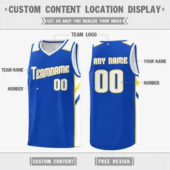 Royal White Double Side Athletic Sports Basketball Jersey 2