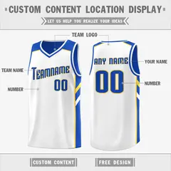 Royal White Double Side Athletic Sports Basketball Jersey 3