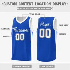 Royal White Double Side Basketball Jersey 2