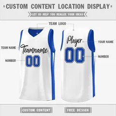 Royal White Double Side Basketball Jersey 3