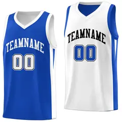Royal White Double Side Basketball Jersey