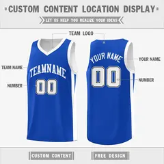 Royal White Double Side Basketball Jersey 2