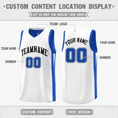 Royal White Double Side Basketball Jersey 3