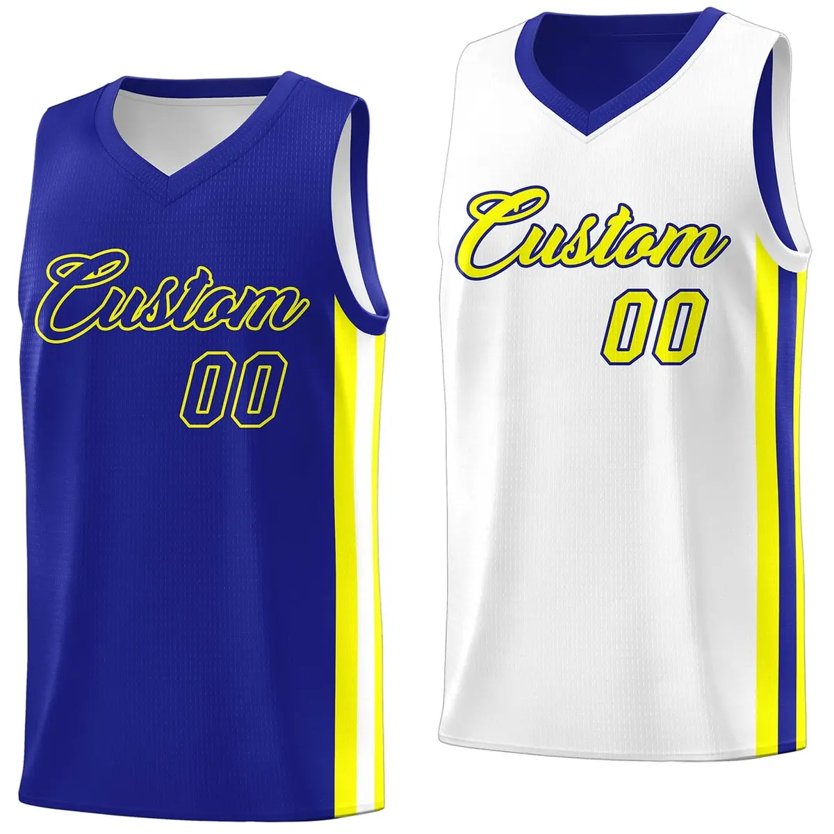 Royal White Double Side Basketball Jersey