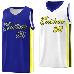 Royal White Double Side Basketball Jersey