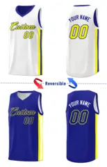 Royal White Double Side Basketball Jersey 4