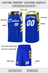 Royal White Double Side Men Basketball Jersey 2