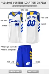 Royal White Double Side Men Basketball Jersey 4