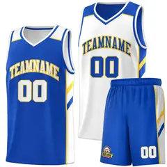 Royal White Double Side Men Basketball Jersey