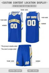Royal White Double Side Men Basketball Jersey 2